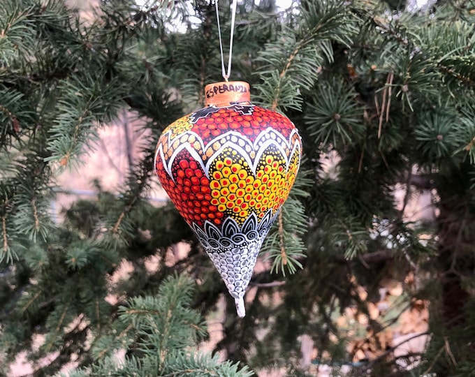 Alebrije Sphere Ornament Wood Carving by Esperanza Martinez from Oaxaca, Mexico.