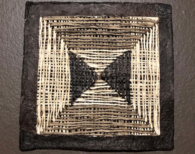 Handmade Amate Paper Wall Art from Mexico (8” x 8”)