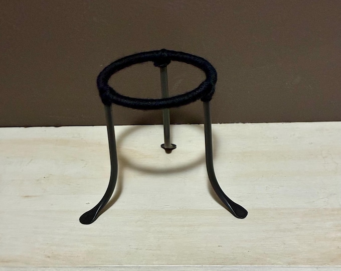 Iron Tripod Ceramic Pottery / Plant / Glass Art Display Stand with 4 1/4” Ring 5” Height