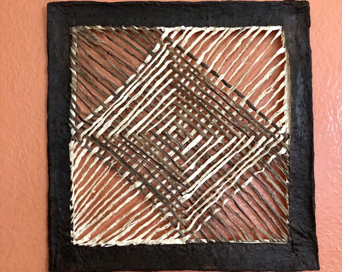Handmade Amate Paper Wall Art from Mexico (8” x 8”)