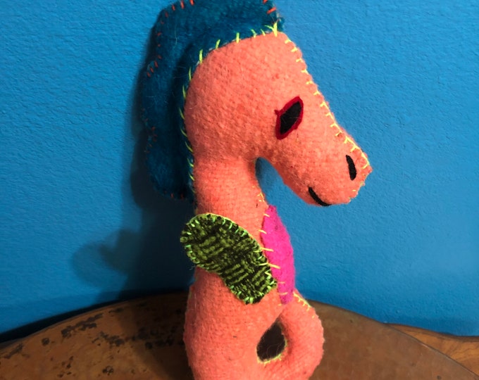 Hand Sewn Stuffed Animal Seahorse Plush Toy