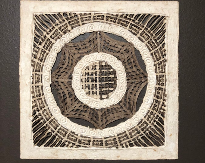 Handmade Amate Paper Wall Art from Mexico (15 1/2” x 15 1/2”)