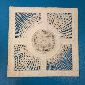 Handmade Amate Bark Paper Wall Art from Mexico (11 3/4&quot; x 11 3/4&quot;)