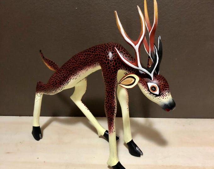 Handcrafted Alebrije Deer Woodcarving from Oaxaca, Mexico
