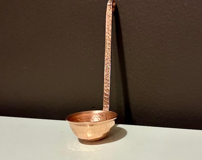 Pure Hammered Copper 2oz Ladle with 7” handle