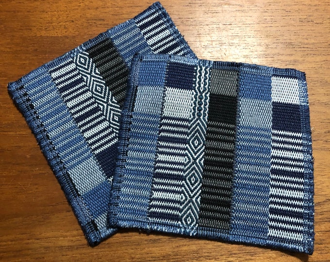 Handwoven Cotton Coaster from Otavalo, Ecuador- 5.25” x 5.25” (Set of 2)