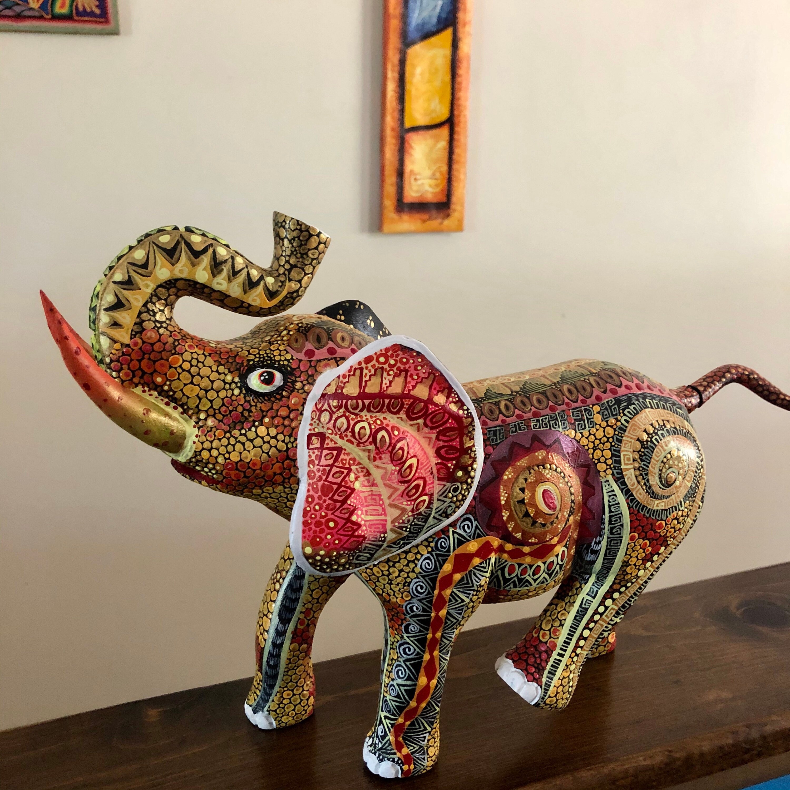 Handcrafted Alebrije Elephant Woodcarving from Oaxaca, Mexico