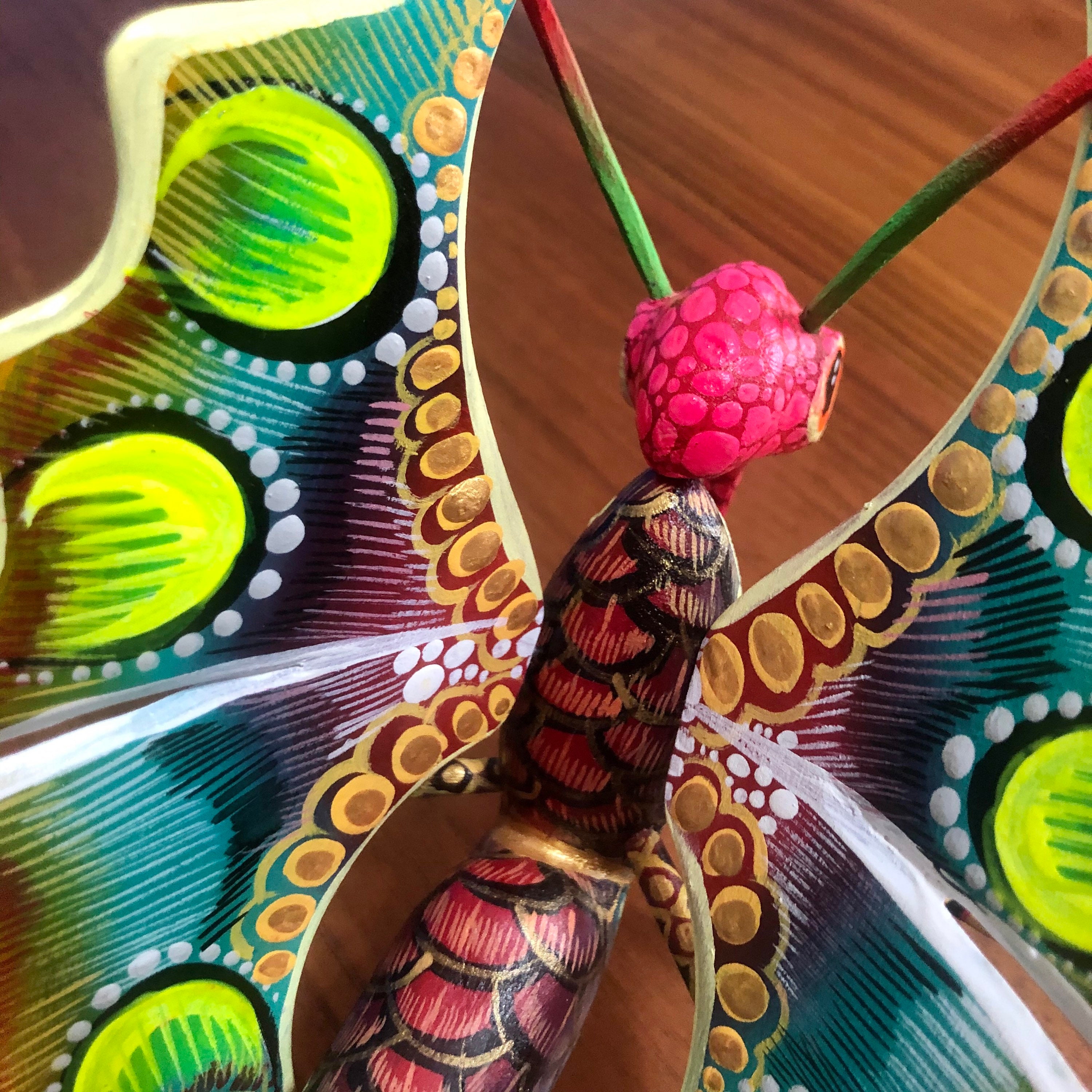 Alebrije Butterfly Wood Carving by Roberto and Esperanza Martinez from