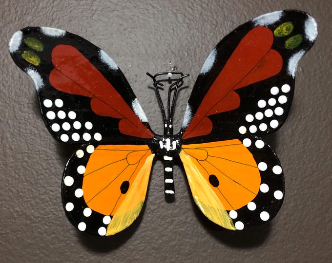 Medium Paper Maché Butterfly Wall Ornament from Izamal, Yucatán, Mexico