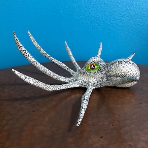 Alebrije Squid Wood Carving by Esperanza Martinez from Oaxaca, Mexico.