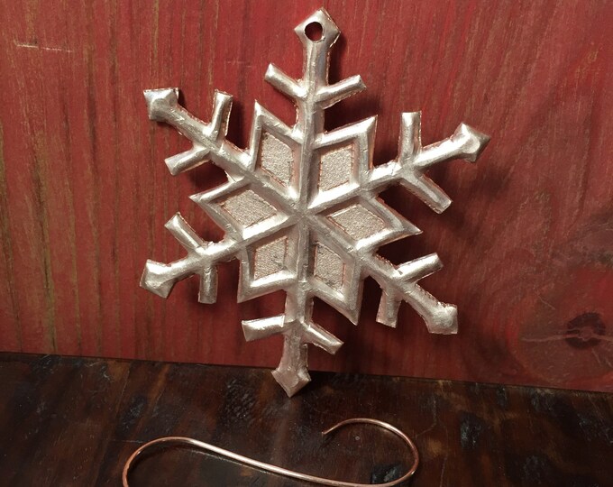 Handcrafted Pure Hammered Copper Snowflake Ornament