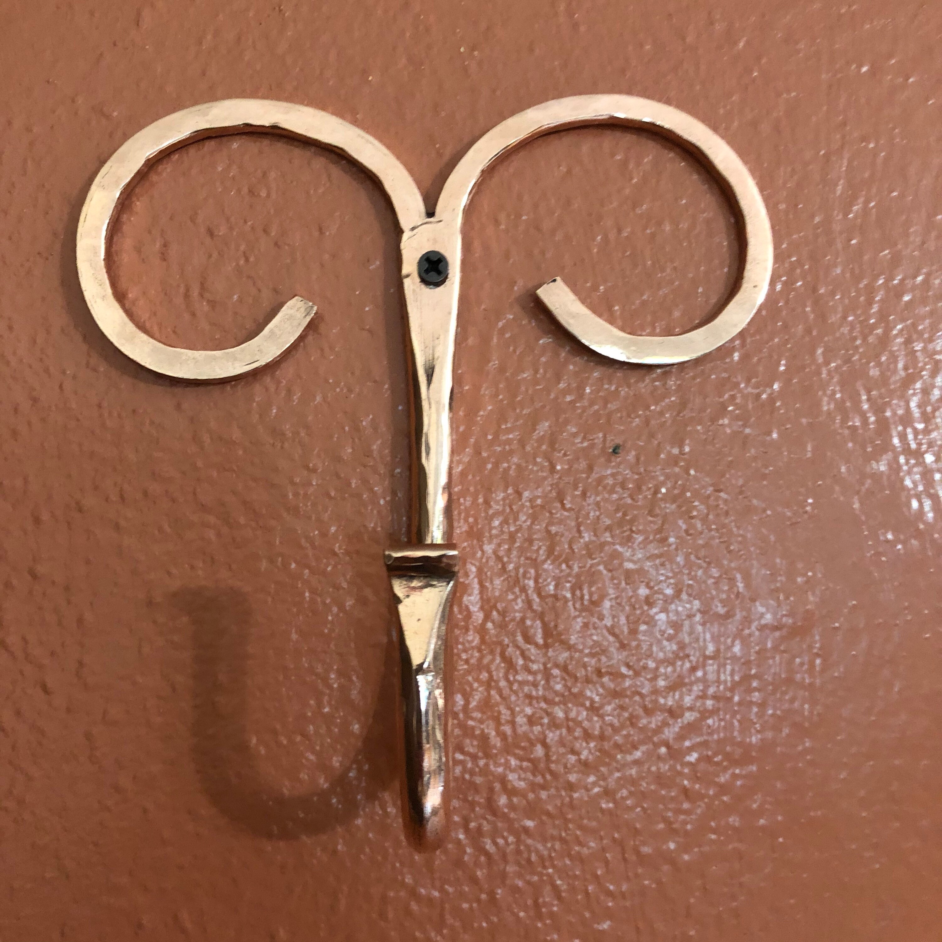 Handcrafted Large Pure Copper Wall Hook / Decorative Coat Hooks