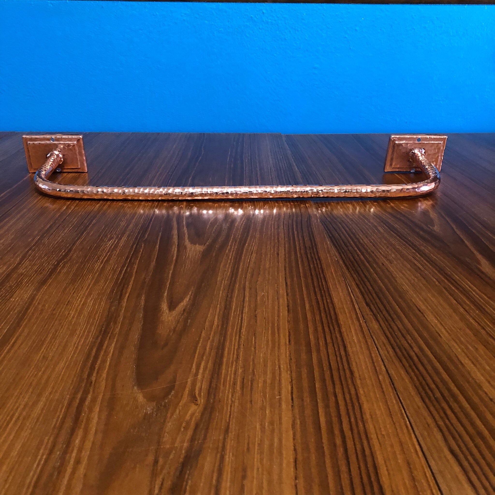 20” Handcrafted Hammered Copper Towel Bar