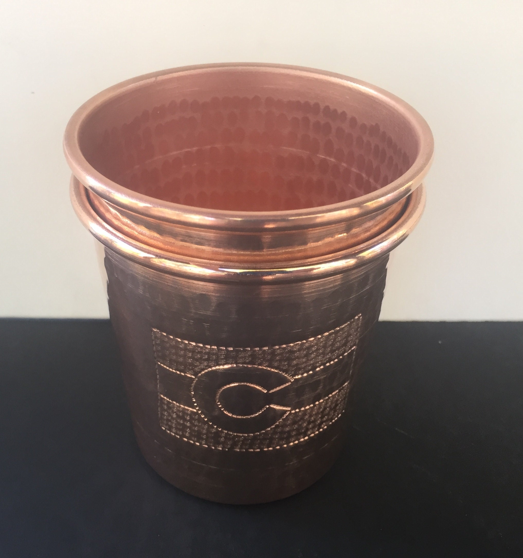 2Pack 16oz Moscow Mule Hammered Copper Tumbler with Colorado flag
