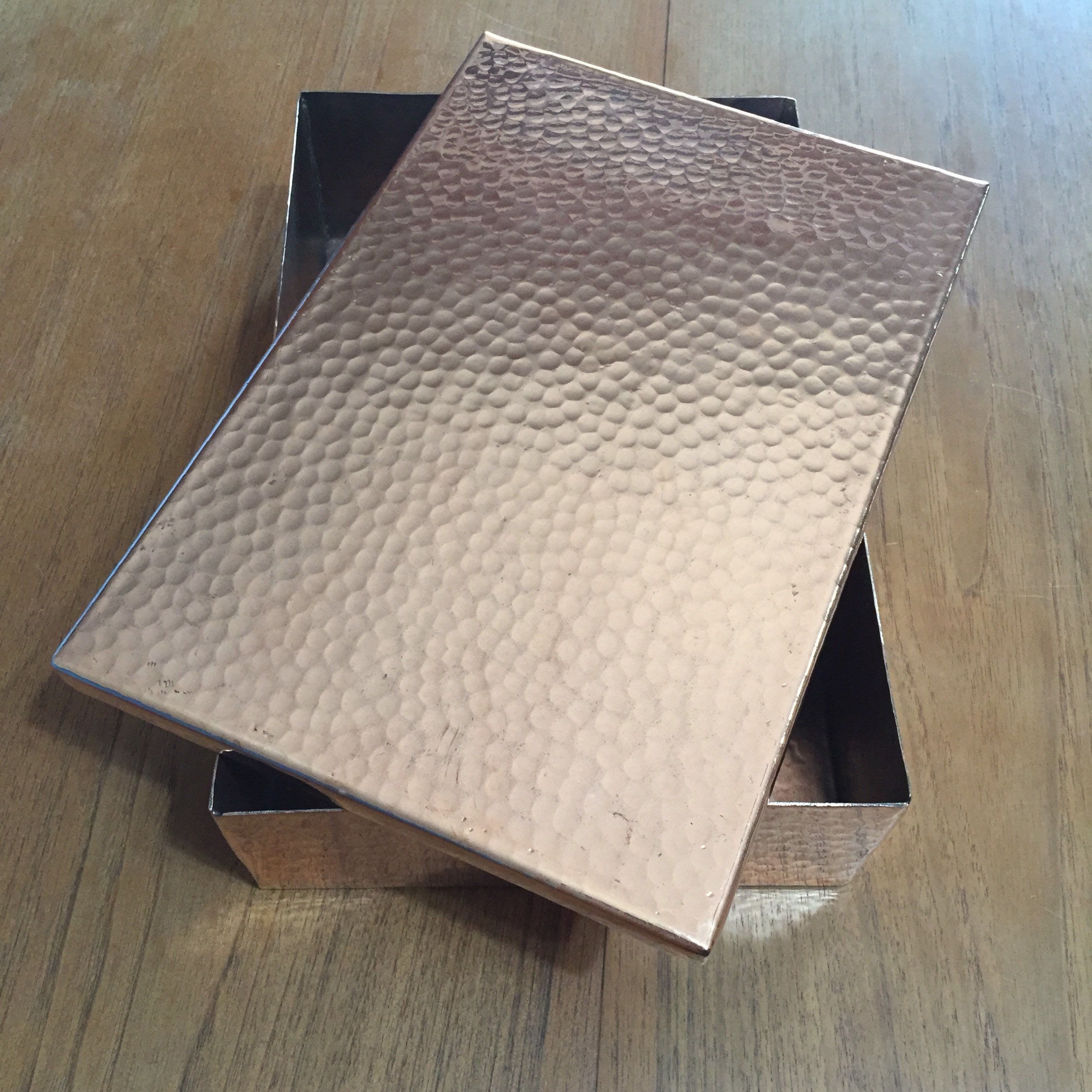 Pure Copper Valet Box with Lid 11 x 7.5 x 3