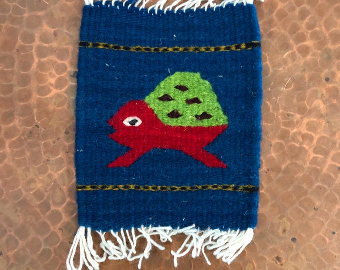 Zapotec hand woven merino wool drink coaster