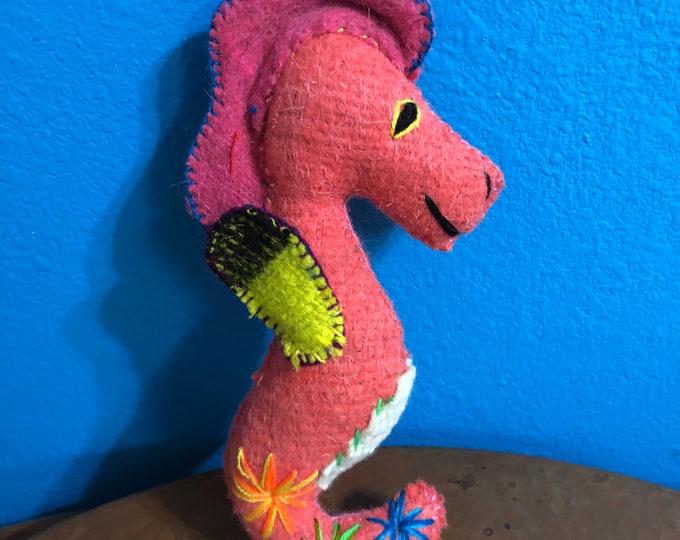 Hand Sewn Stuffed Animal Seahorse Plush Toy