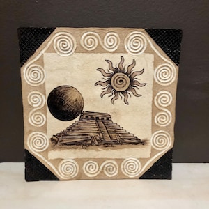 Handmade Amate Paper Wall Art from Mexico (11 3/4” x 11 3/4”)