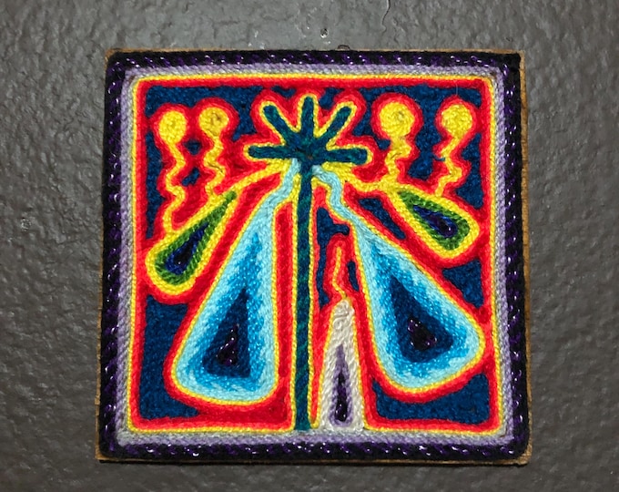 Huichol Yarn Art Nierika (10cm x 10cm) from Nayarit, Mexico