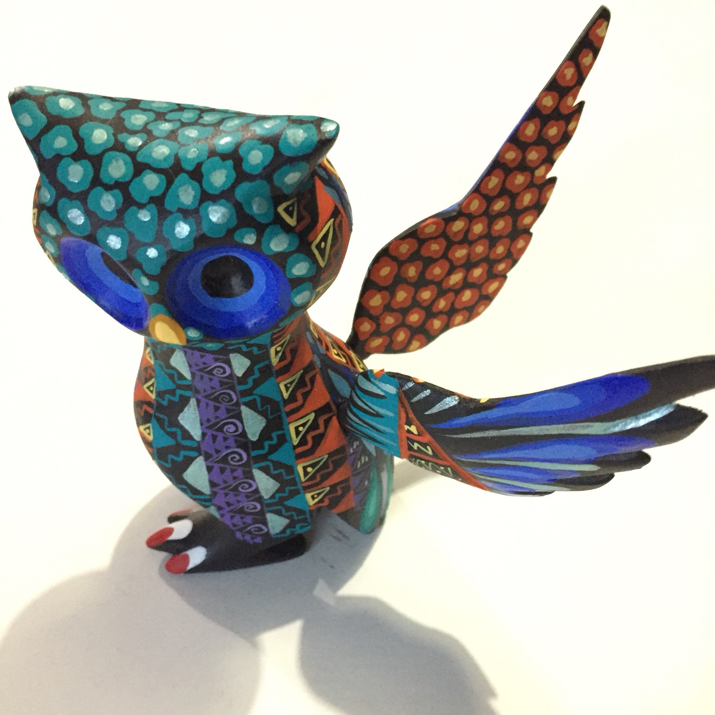 Alebrije Wood Carved Owl by Zeny Fuentes
