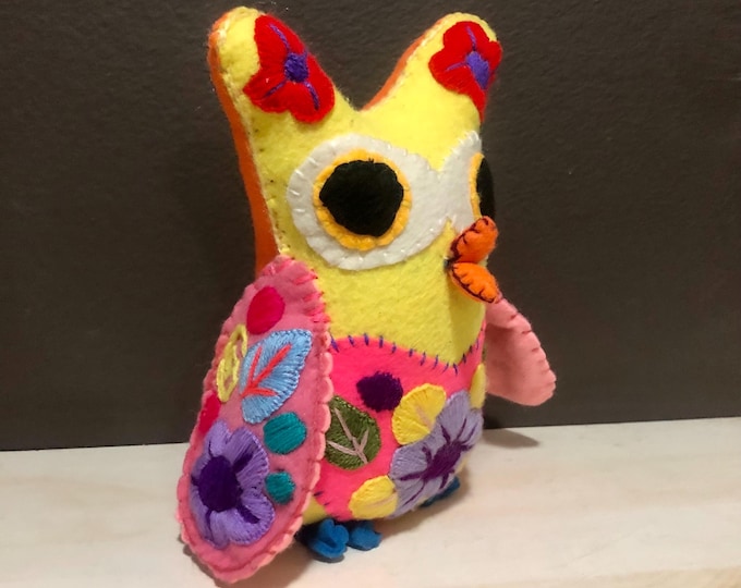 Hand Sewn Stuffed Animal Owl Plush Toy