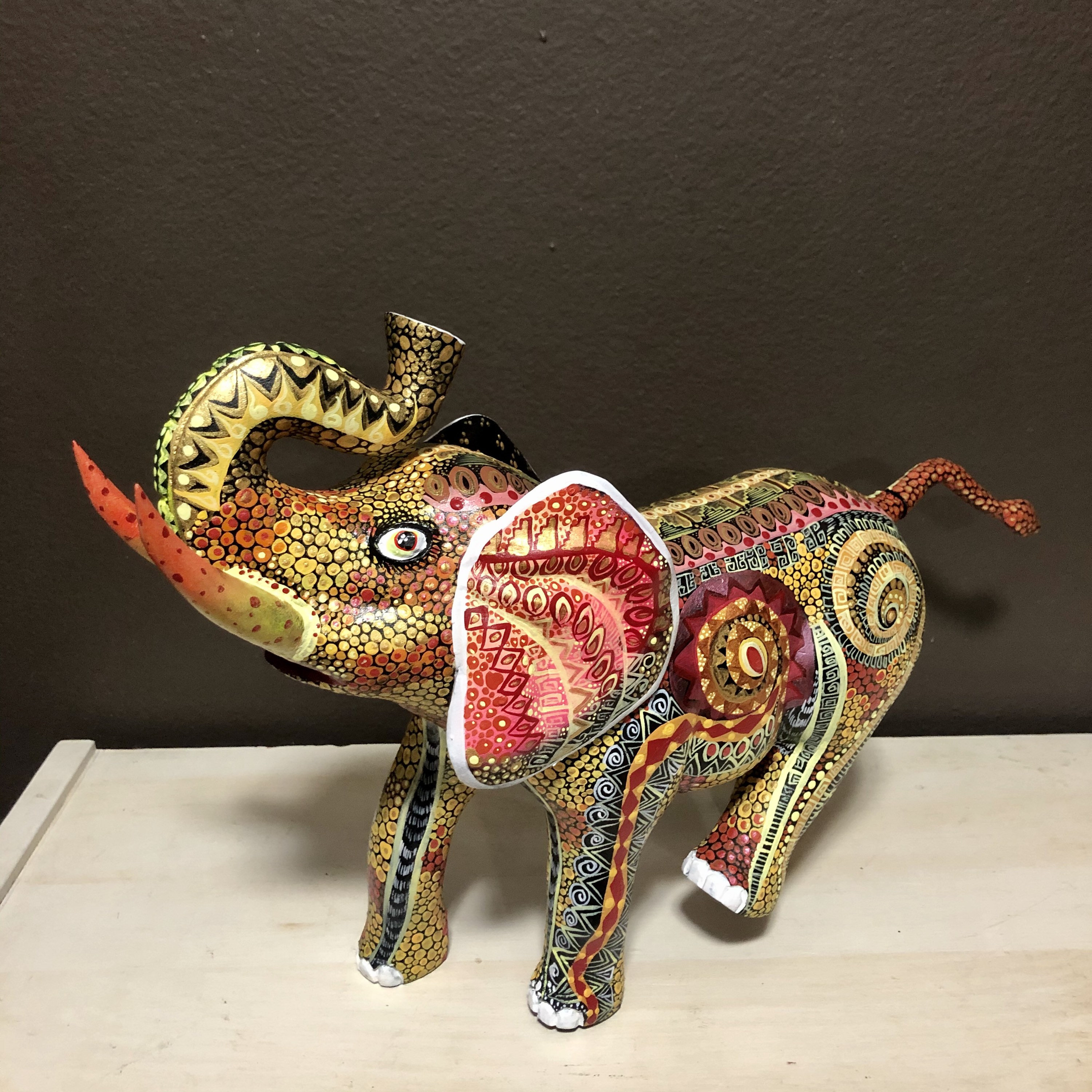 Handcrafted Alebrije Elephant Woodcarving from Oaxaca, Mexico