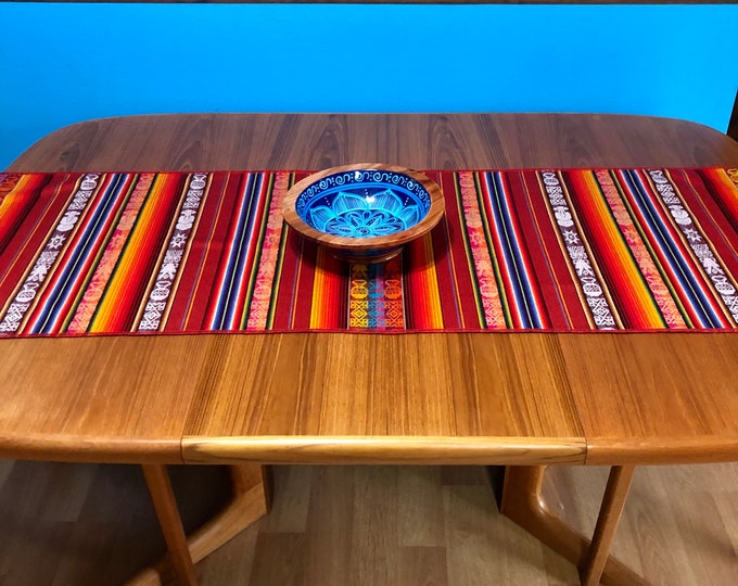 Woven Cotton Table Runner from Otavalo, Ecuador- 64” x 20”