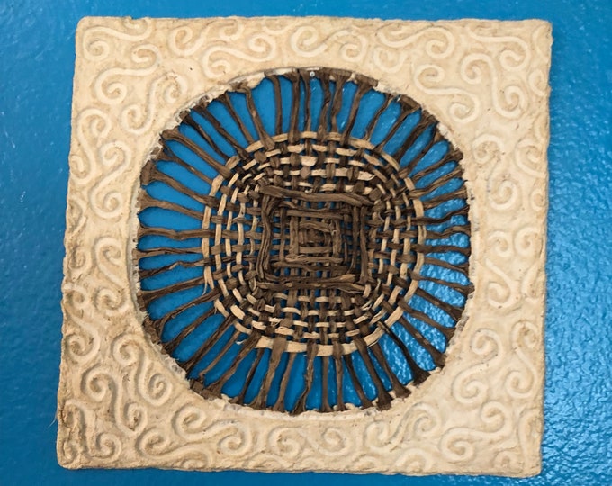 Handmade Amate Paper Wall Art from Mexico (8” x 8”)