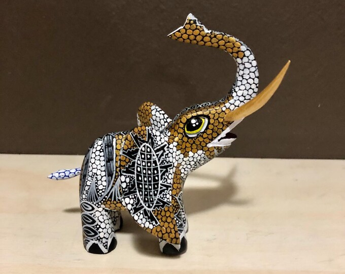 Handcrafted Alebrije Elephant Woodcarving by Esperanza Martinez of Oaxaca, Mexico