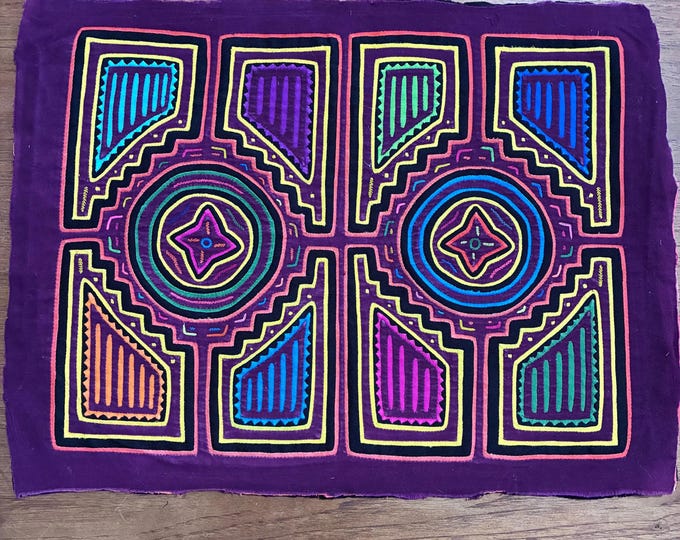 Authentic Guna (Kuna) Mola Textile Art Panel - Hand-Stitched Reverse Appliqué