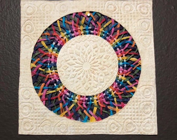 Handmade Amate Paper Wall Art from Mexico (7.75” x 7.75”)