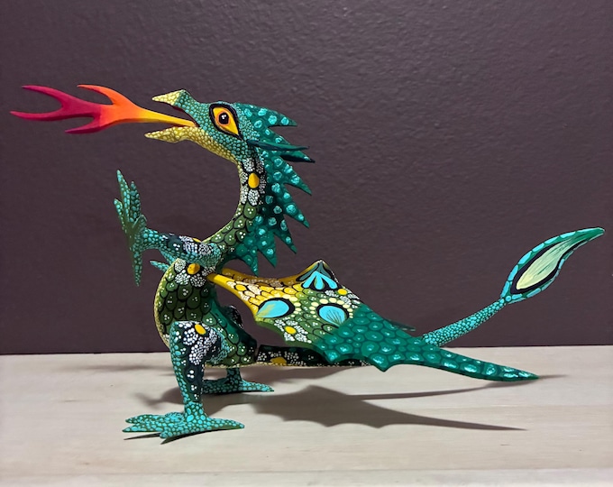 Hand Carved Wood Alebrije Dragon by Esperanza Martinez