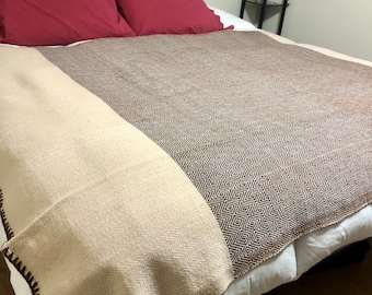 Couverture en laine tissée à la main d'Otavalo, Équateur - 90 x 60 po