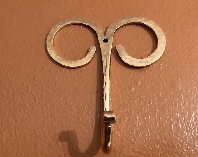 Handcrafted Large Pure Copper Wall Hook / Decorative Coat Hooks