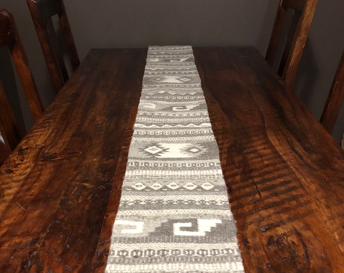 Zapotec hand woven merino wool table runner 79” x 9.5”