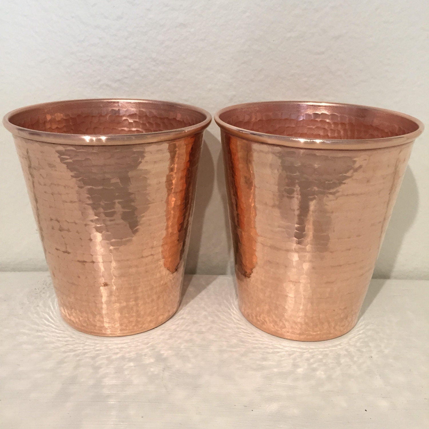2pack 18oz Moscow Mule Hammered Copper Tumblers, tapered