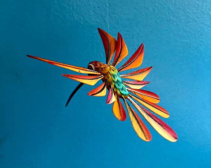 Alebrije Hummingbird Handcrafted Wood Carving by Zeny Fuentes & Reyna Piña from Oaxaca, Mexico.