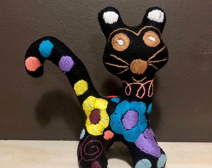Hand Sewn Stuffed Animal Cat Plush Toy