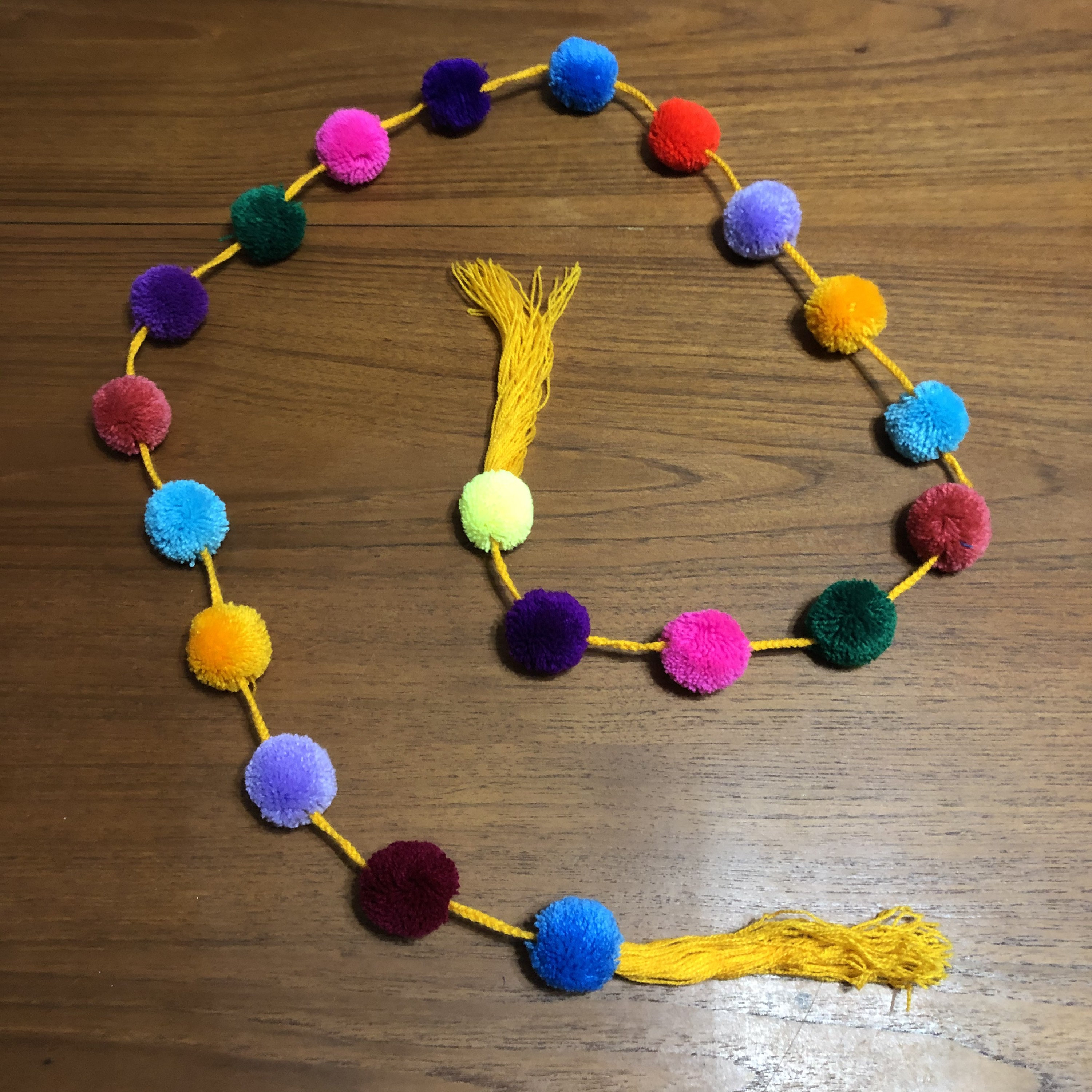 Handmade Decorative Pom Pom String 60”