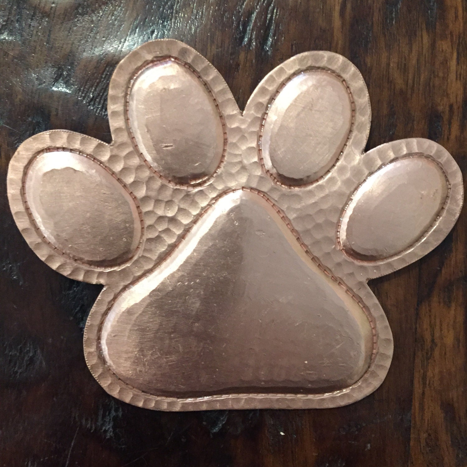 Handcrafted Pure Hammered Copper Dog Paw Fridge