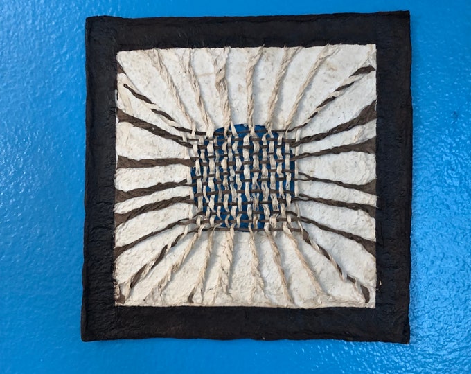 Handmade Amate Paper Wall Art from Mexico (8” x 8”)