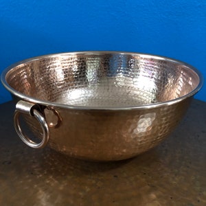 12&quot; Diameter Handcrafted Hammered Copper Mixing Bowl