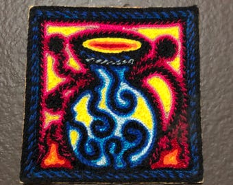 Huichol Yarn Art Nierika (4” x 4”) from Nayarit, Mexico