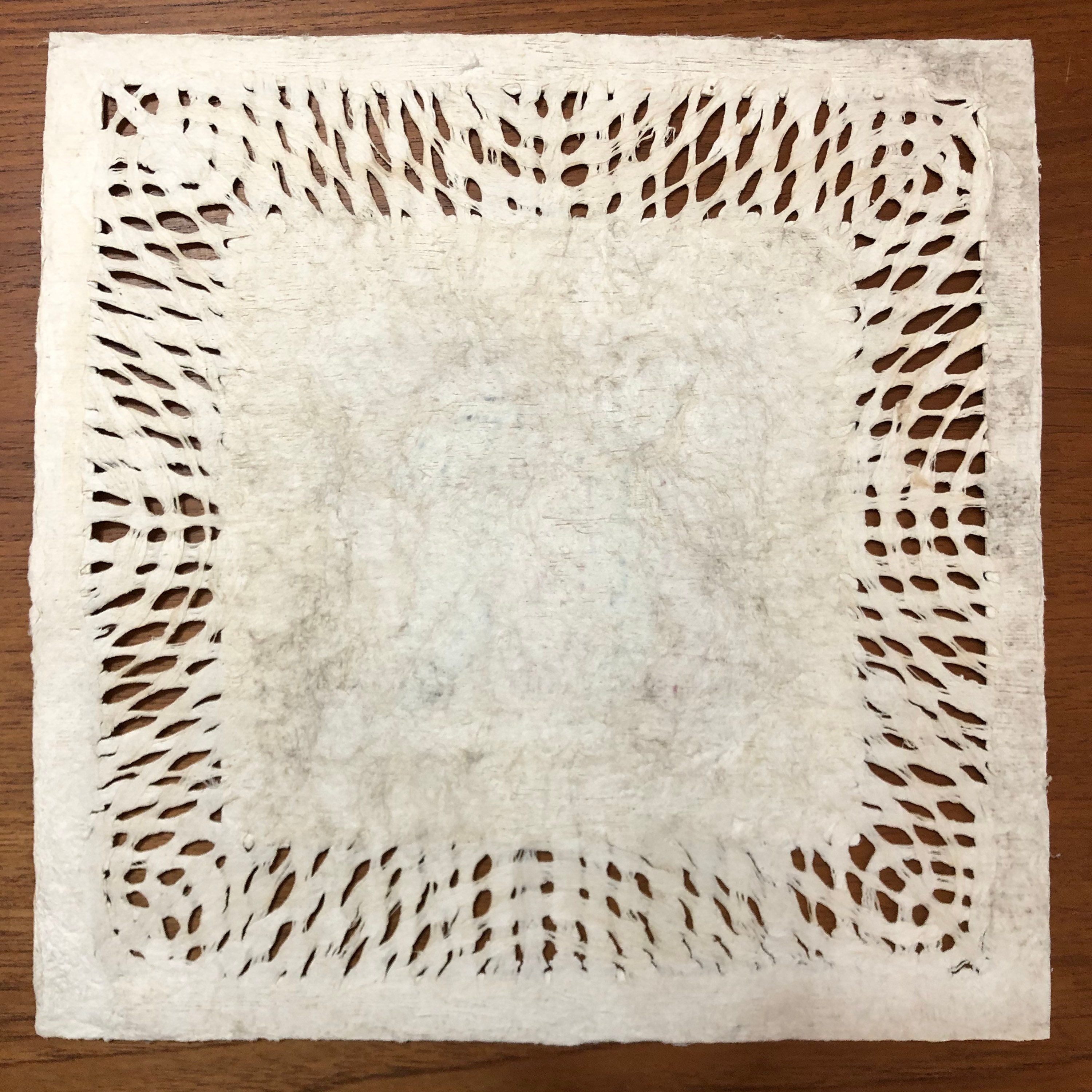 Amate Bark Paper Wall Art with Otomí Embroidered Designs 12” x 12”