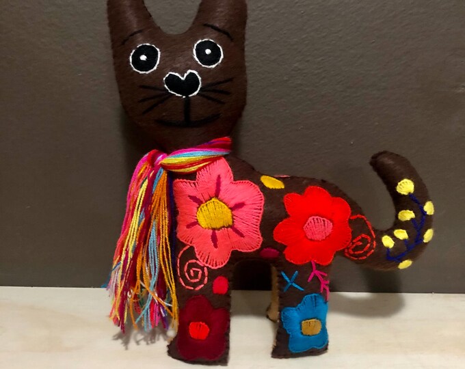Hand Sewn Stuffed Animal Cat Plush Toy