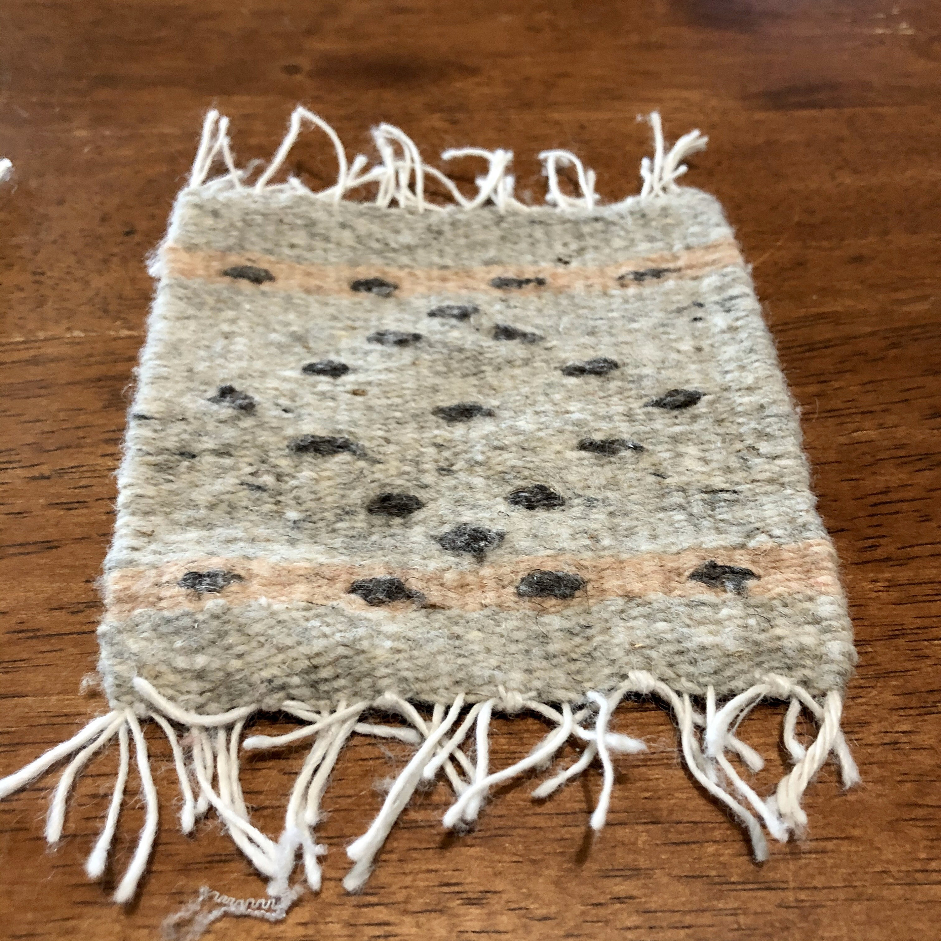 Zapotec hand woven merino wool coasters set of two approximately (5” x 5)