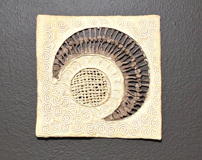 Handmade Amate Bark Paper Wall Art: Braided Detail, Natural Tones