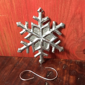 Handcrafted Hammered  Aluminum Snowflake Christmas Tree Ornament