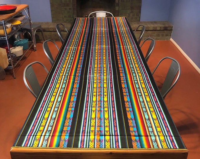 Woven Cotton Tablecloth from Otavalo, Ecuador- 117” x 64”