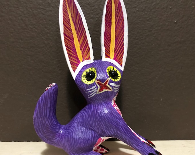 Alebrije Rabbit Wood Carving by Esperanza Martinez from Oaxaca, Mexico.